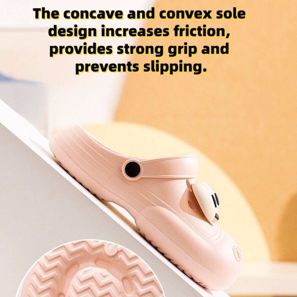 Fun and stylish clogs with large eyelets: comfortable, height-increasing!!PINK - Picture 3 of 6